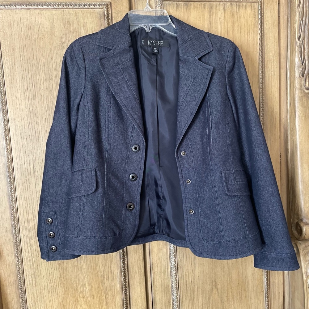 Kasper dark blue/grey denim jacket - 6p